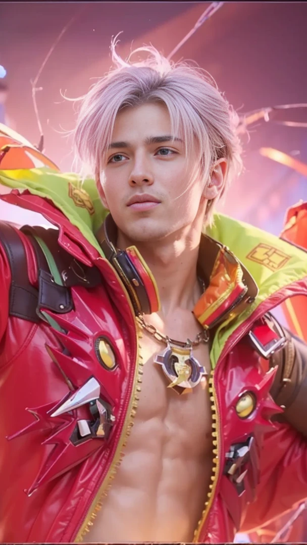 (Ultra detailed quality: 1.5, 8k photo, Ultra HD photo, Sharpness: 1.5, Super detailed photo sharpness, Super high resolution), 1 guy, Super handsome, The most beautiful boy in the world , Beautiful male model, Attractive male lead 18-22 years old, Hair bangs, (White hair: 1.5), Natural skin, smooth, Cute, Korean, Transparent white shirt, ((No wearing shirt), 6-pack abs, Firm abs, Hairless, White underwear, ((White shorts)), Summer, Green field, Green grass, Trees, Flowers, Blue sky, White clouds, Light, horned.
