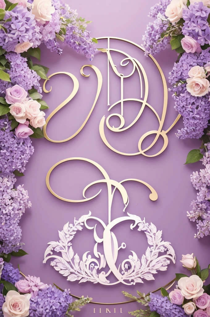 creates a monogram logo with the letters I.S.n.a.R.a fonte delicada, lilac background