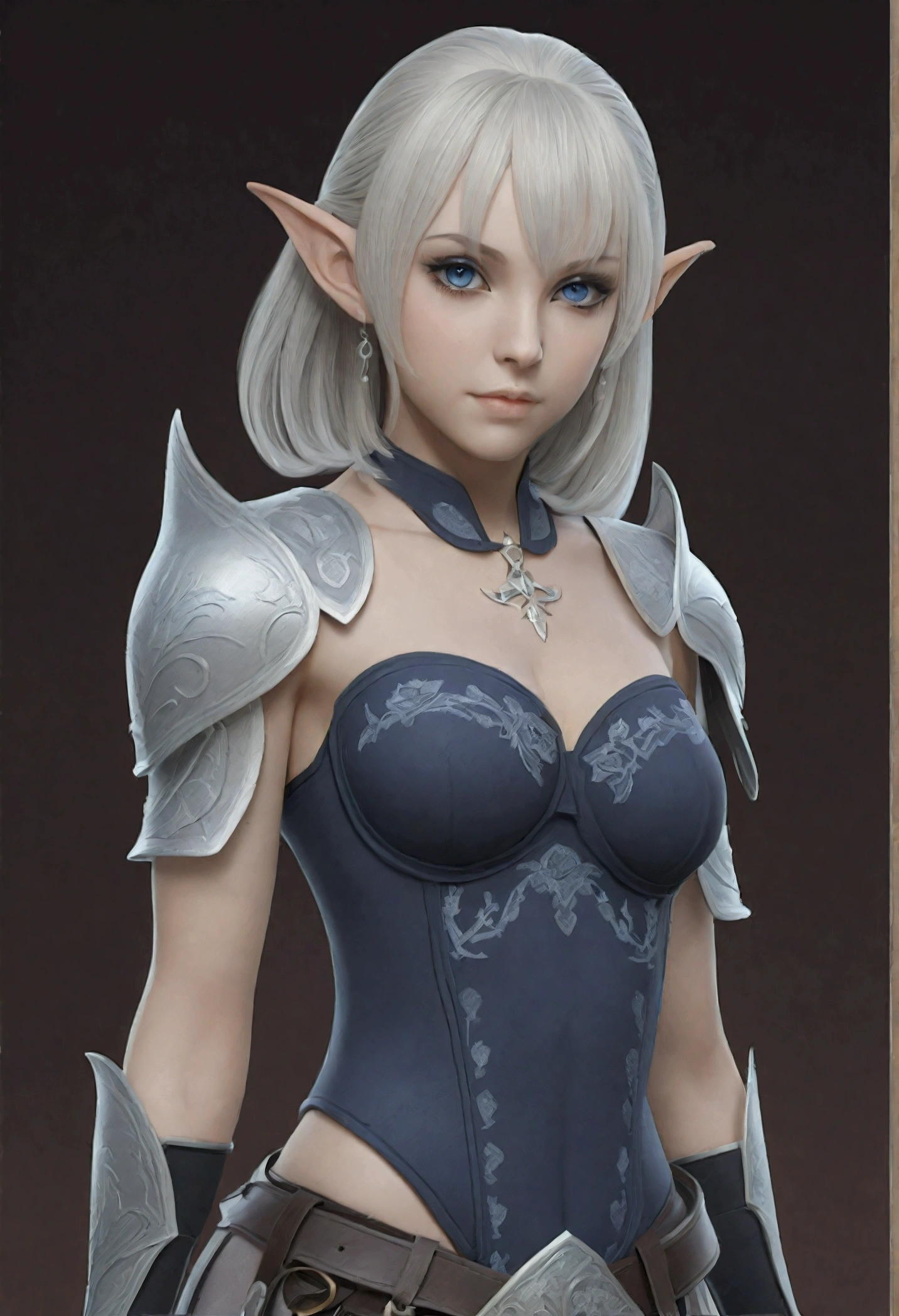 (masterpiece )), (top quality), (best quality), ((ultra-detailed, 8k quality)), Aesthetics, Cinematic lighting, (detailed line art), 
BREAK,
Dark elf  girl, Imperial water, A magician, ((Black Lolita)), obi strip、black over-the-knee socks、Silver-toned earrings，lace legwear、tigh-high bootysterious magic formations:1.2),Blue glow, (Frost wings), ((Powerful ice magic))，((Icicles))，Towering over the landscape，Blue light cold light，((Ice storms))，Wind，((Flying snow ice and snow)), Dynamic angle,
BREAK,
highly detailed of (dark elf), (1girl), perfect face, details eye, Bob cut hair, Blunt bangs, (hair between eye), blonde white hair, blue eyes, eyelashes, eyeshadow, pink eyeshadow, light smile, design art by Artgerm, by Kawacy, By Yoshitaka Amano,
BREAK, 
((perfect anatomy)), nice body, medium breast, extremely detailed finger, best hands, perfect face, beautiful face, beautiful eyes, perfect eyes, perfect fingers, correct anatomy, ((Dark skin))
