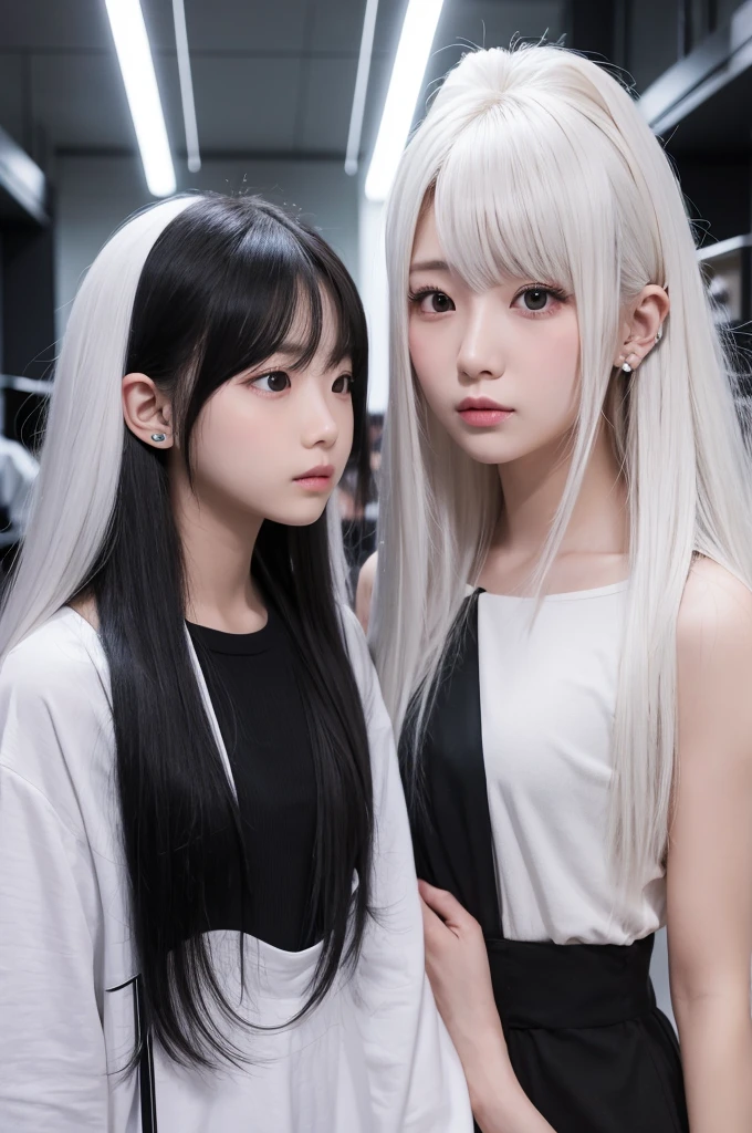 If the hair is、Right is white、The left is black、What is the length of your hair?、Not loud enough to reach your ears、boy