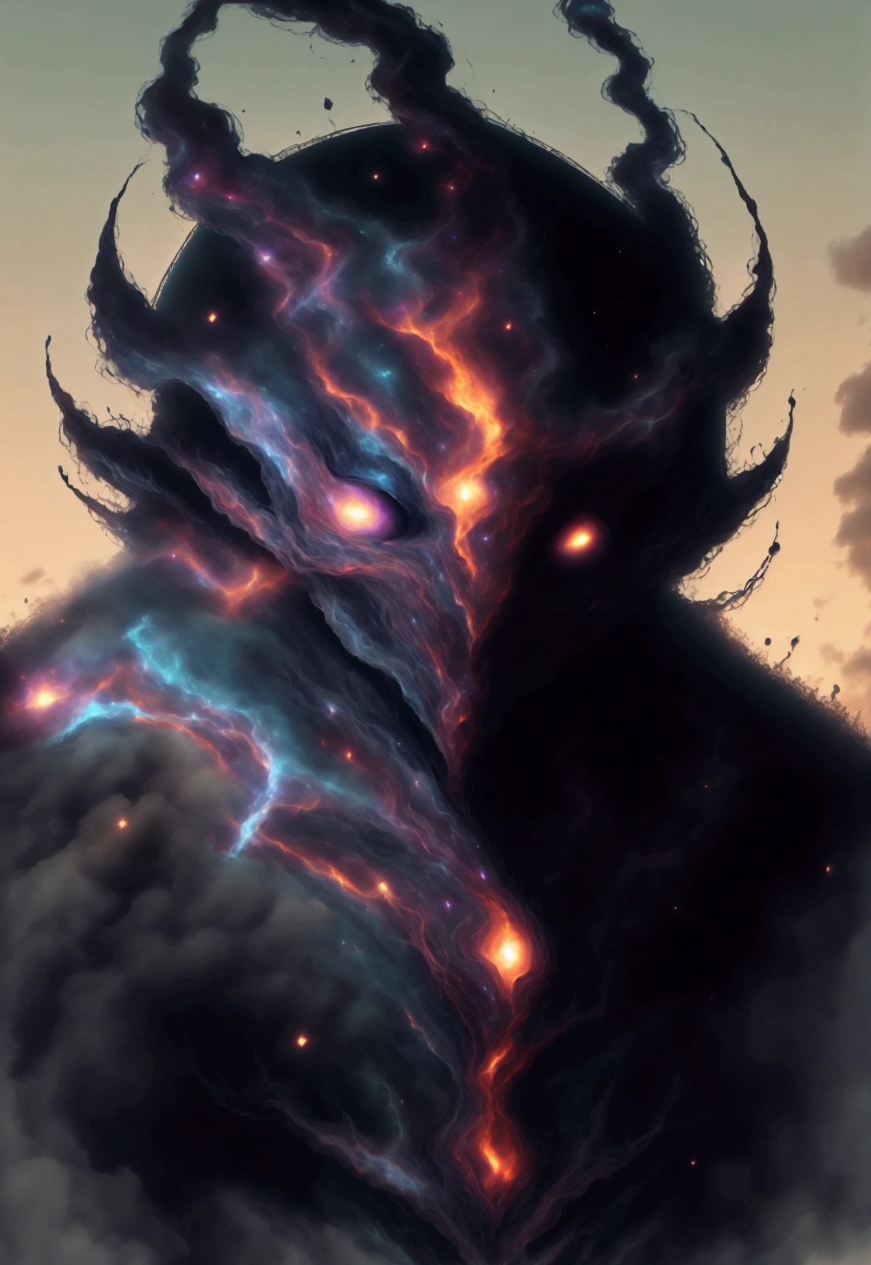 un géant fait de feu who walked in a volcano detailed highest quality