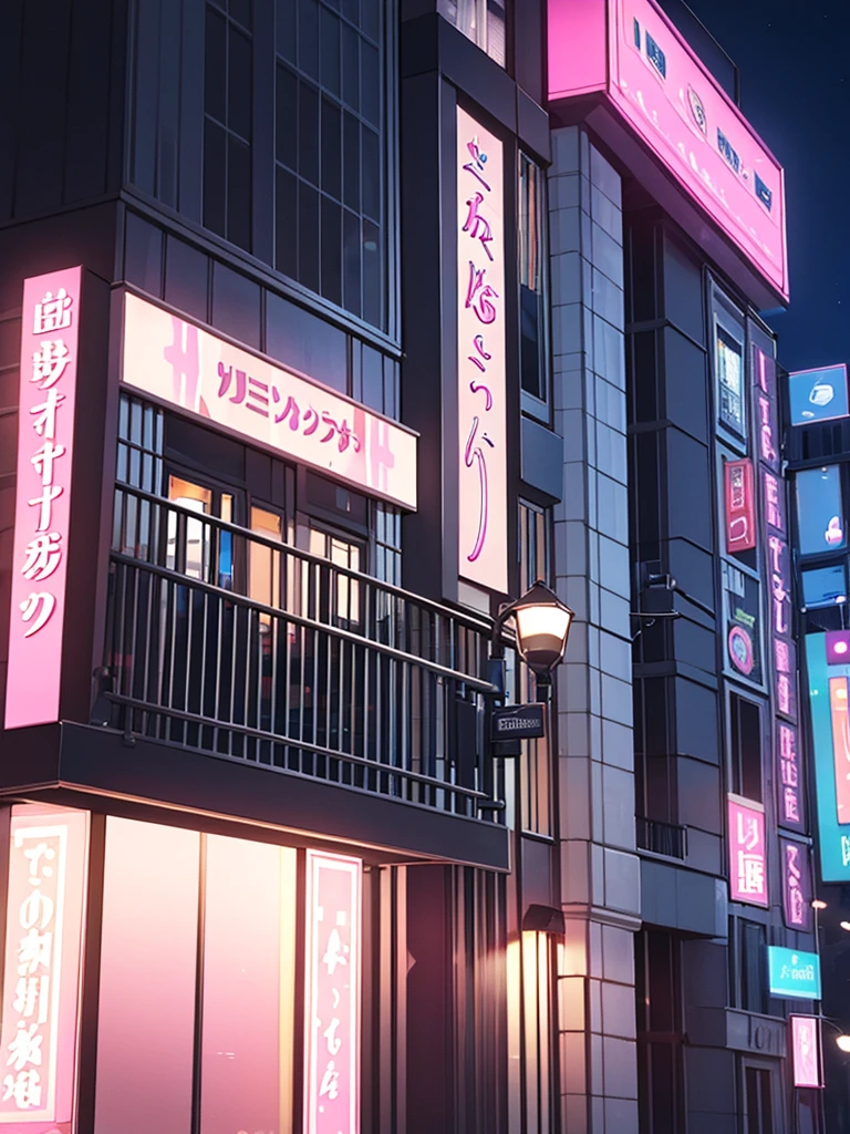 Love hotel building exterior Mysterious pink sign Night Neon sign