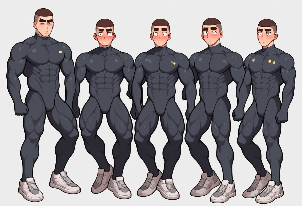 Priapus, Muscle Sports Student, Manliness, male focus, Compression bodysuit, Red black high collar long sleeve tight diving suit, Very tight, Regular symmetrical pattern, full and perky chest muscles, muscular male, Strong leg, muscles, tall, Big feet wearing sneakers, In a dirty bedroom, Sitting on a dirty soft sofa, muscular, only, Upper body, alone, Black short hair, Thick eyebrows, stubble, Brown-red pupils, White background, simple background, amazing quality, best aesthetics, Ridiculous, crew cut, parted lips, flustered, endured face, shy, blush, negative space, negative space, best quality