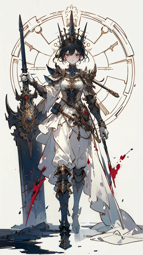 ((best quality)), ((masterpiece)), (detailed), Perfect face ((best quality)), ((masterpiece)), (detailed), blank White background, Solid color background, White background, Bloodborne, mysterious aesthetic, mysterious, detailed and intricate steampunk and detailed gothic, (zendispute, Mandala, dispute, endispute), National Science Foundation, Dramatic and sensual lighting, cosmic horror, dark, Side Light, Perfect face, A man in armor、Dedicated to the goddess of beauty, Bloodborne , mysterious aesthetic , mysterious , detailed and intricate steampunk and detailed gothic , Hold a sword and a shield, National Science Foundation, beautiful Small Breasts, Small Breasts, full Body, whole Body, Body, Solid color background, White background, Blank Background, No background, White background 国家基金会, full Body, whole Body, from head to foot
