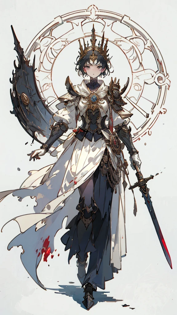 ((best quality)), ((masterpiece)), (detailed), Perfect face ((best quality)), ((masterpiece)), (detailed), blank White background, Solid color background, White background, Bloodborne,  mysterious aesthetic, mysterious, detailed and intricate steampunk and detailed gothic, (zendispute, Mandala, dispute, endispute),  National Science Foundation, Dramatic and sensual lighting, cosmic horror, dark, Side Light, Perfect face, A man in armor、Dedicated to the goddess of beauty, Bloodborne , mysterious aesthetic , mysterious , detailed and intricate steampunk and detailed gothic , Hold a sword and a shield, National Science Foundation, beautiful Small Breasts, Small Breasts, full Body, whole Body, Body, Solid color background, White background, Blank Background, No background, White background 国家基金会, full Body, whole Body, from head to foot