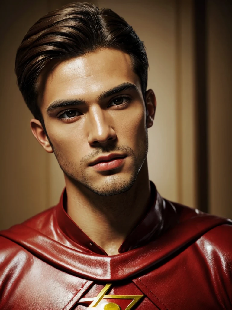RAW photo of (((man))), portrait of a beautiful (man:1.5), (male person), highly realistic, masterpiece, absurdres, intricate, highly detailed, North Korea, skin color Fair to medium brown + Soft Heart Face, Egyptian Eyes, [eye color brown], Nose with an Ample Base Shape, full lips, high cheekbones, square chin,
high quality photography, 3 point lighting, flash with softbox, 16k, Leica M6, Ektachrome ??, smooth, sharp focus, high resolution, award winning photo, 50mm, f2.8, depth of field, (wearing a Super Man costume)