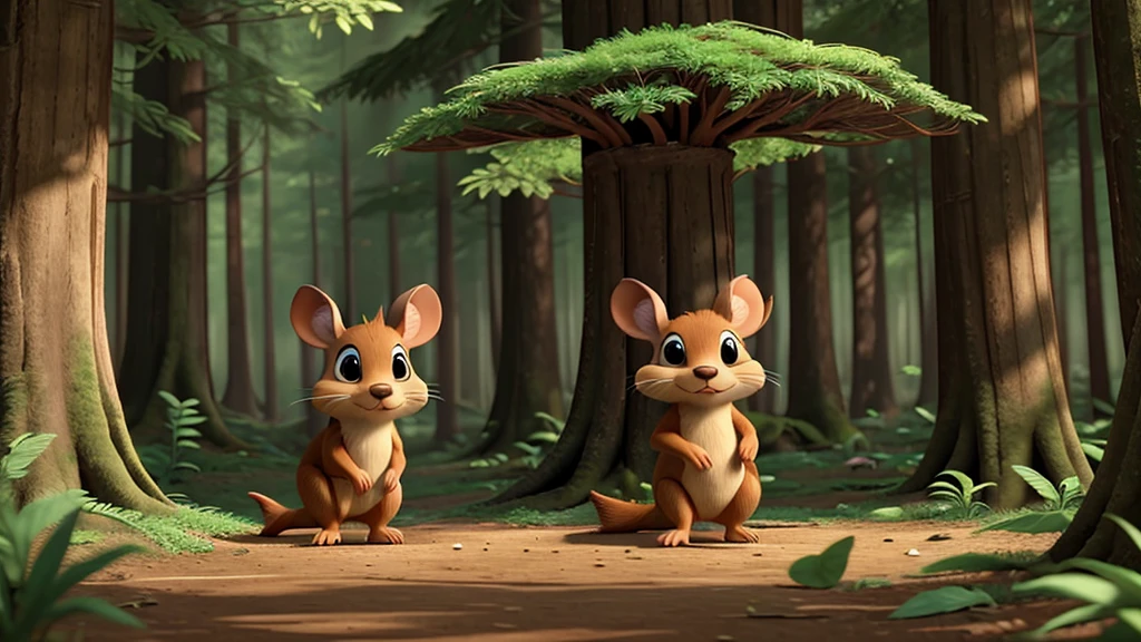 In a shady forest full of big trees, there lived a clever Mouse deer.