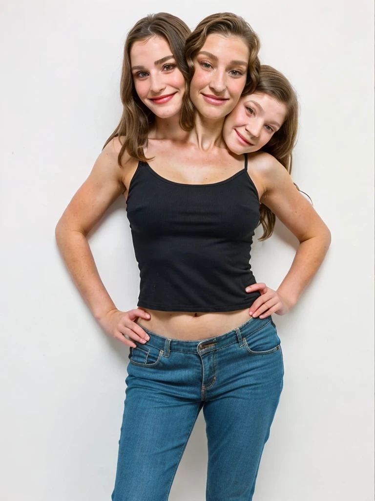 3heads, three headed girl, (a girl and a 40 year old woman and a 5 year old