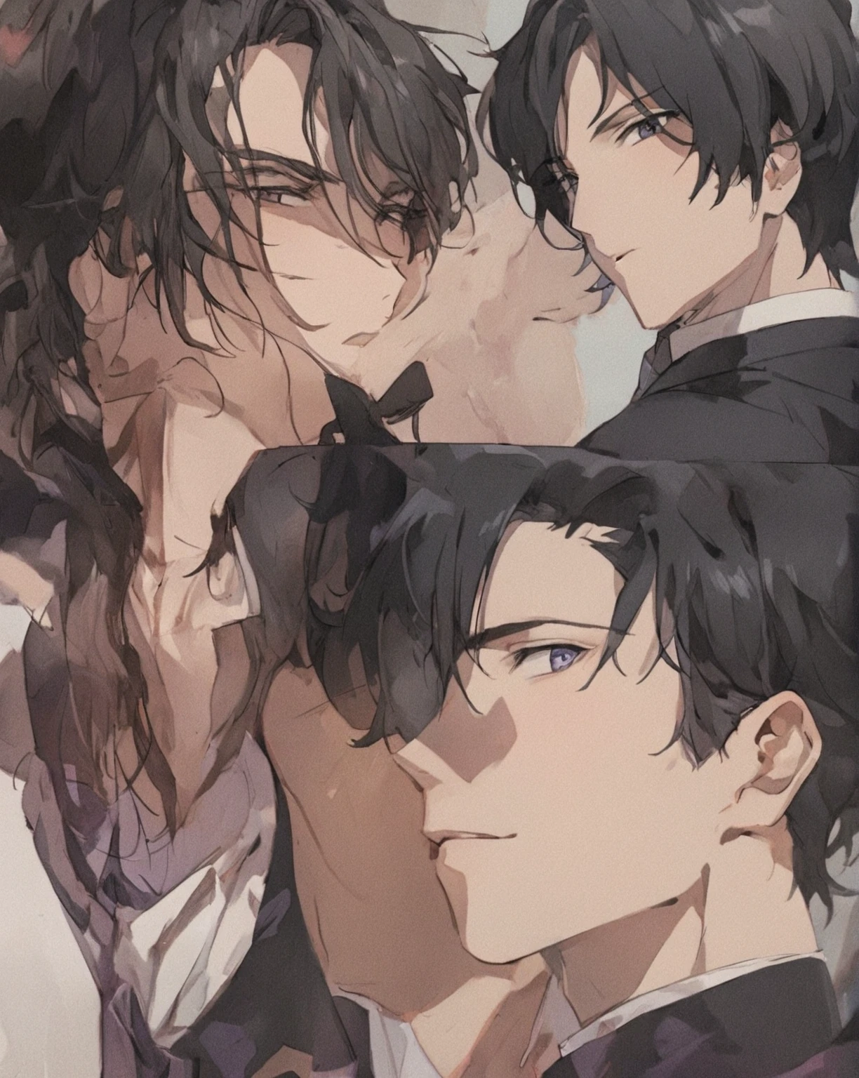 a close up of a person wearing a suit and tie, beautiful androgynous prince, delicate androgynous prince, handsome prince, handsome guy in demon slayer art, anime handsome man, inspired by Okumura Masanobu, handsome anime pose, manhwa, by Yang J, a handsome man，black short hair, anime portrait of a handsome man