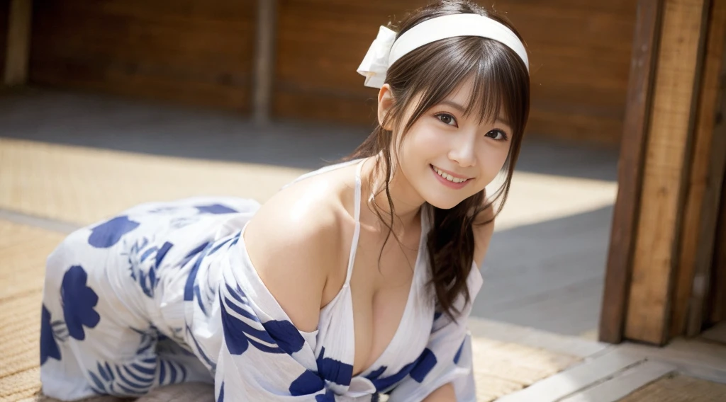 beautiful girl、yukata、cute、Big Breasts