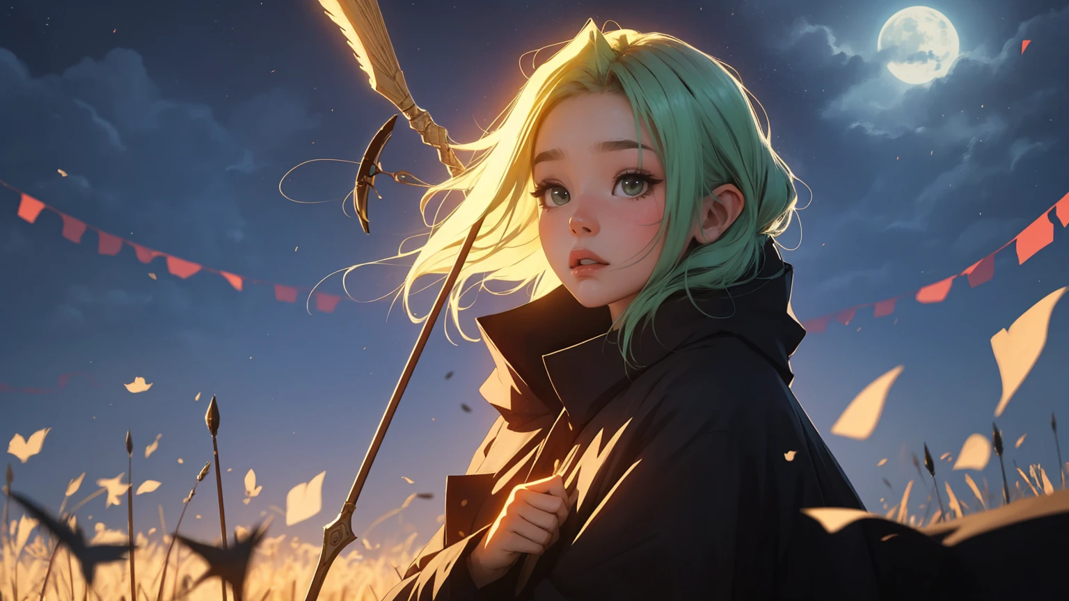 masterpiece, Best quality, 1 girl,((​masterpiece)), (best quality),, offcial art, Extreme detail CG Unity 8K wallpaper, muito detalhado, shiny skin, depth of field, vivid-color,, 1Girl, (curvy:1.0), (Full body:0.8), Portrait Sophie Mudd, Casual pose, gorgeous young model, cute young woman, a beautiful -aged Girl, very pretty model, young , cute young Girl, beautiful young Girl, nice model, long light green hair, young and cute Girl, Girl, High Elf Archer, Goblin slayer Anime-Series, High Elf Archer from Anime-Series, Anime-Series, wears a brown cloak, holds BOW in his hand, Bow is on her back, Stack of arrows, Archer, shy, short, Full body view, Single person, only Single person in image, Full bodyansich, Spiritual peace, golden ratio composition, cowboy shot, brilliant, brilliant hair, (night:1.2),Dreamy, [[gentle fingers and hands:0.55]::0.85],(detailed fingers),),(emotional),(breathtaking),(main part:1.2) whole body.), (Anime Style), (Super Detailed), (brutal), (uhd, HDR), (8k), (High Resolution: 1.2), (Complex and Beautiful: 1.2)