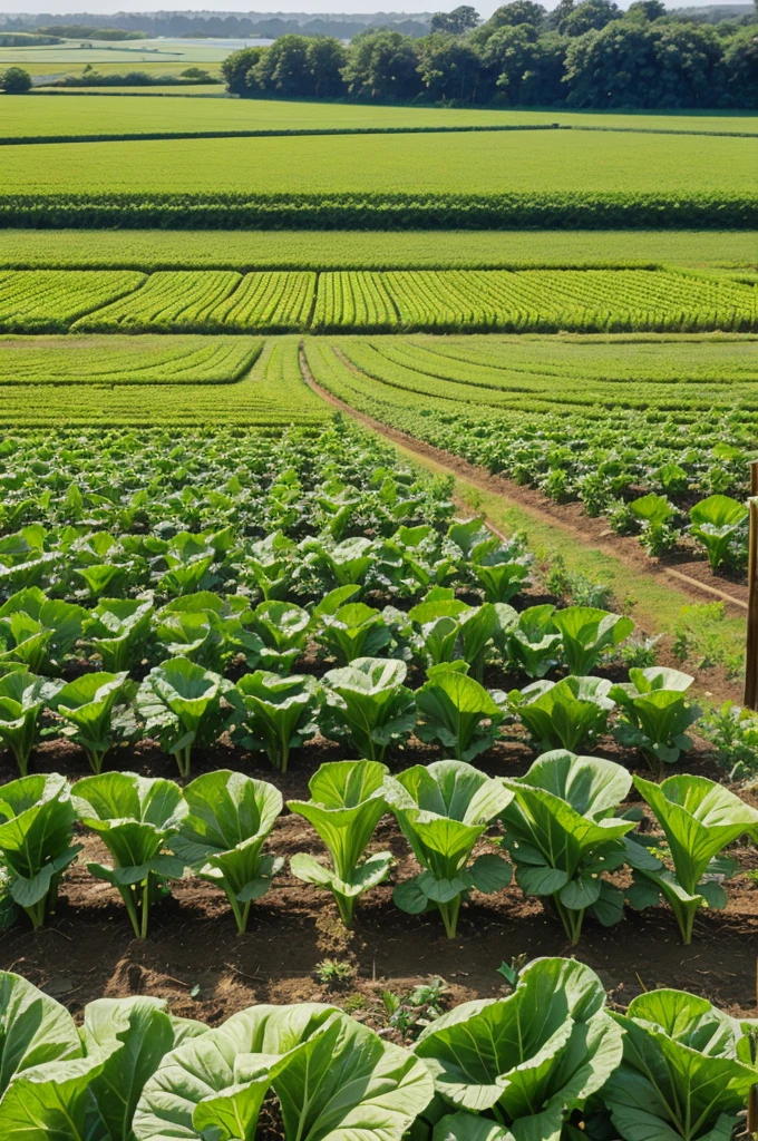 Cabbage crop in field