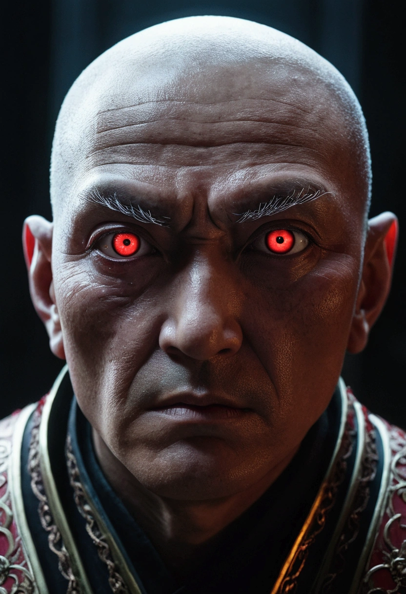 Image of Kanekin looking up. with light falling on red eyes
