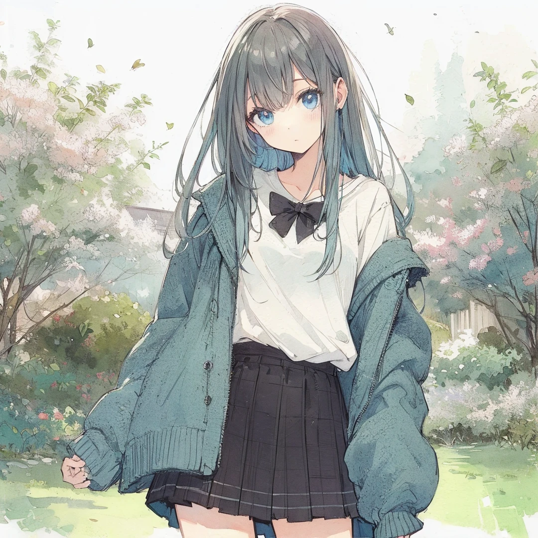 Official art using high-quality hand-drawn watercolor sketch techniques. (best quality,4k,8k,highres,masterpiece:1.2),ultra-detailed,beautiful detailed eyes,A girl with beautiful eyes, everyone, beautiful anime girl, cute anime girl, smooth anime art, anime style, elegant colors, soft lighting, delicate beautiful eyes, very coquettish, (beautiful large breast:1.2), (correct hands:1.2),