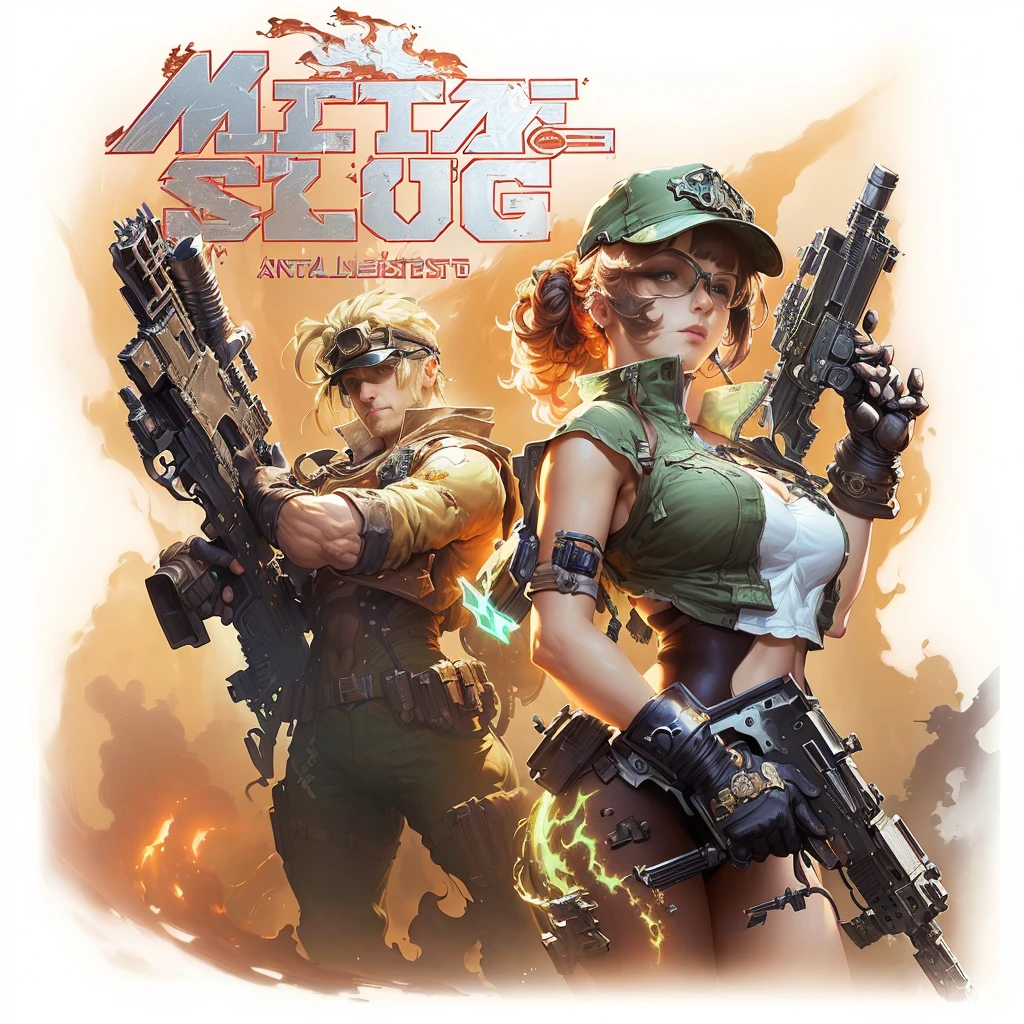 masterpiece, best quality, (extremely detailed CG unity 8k wallpaper), (best quality), (best illustration), (best shadow), absurdres, realistic lighting, (Abyss), beautiful detailed glow, art by PeterMohrBacher, Metal Slug characters