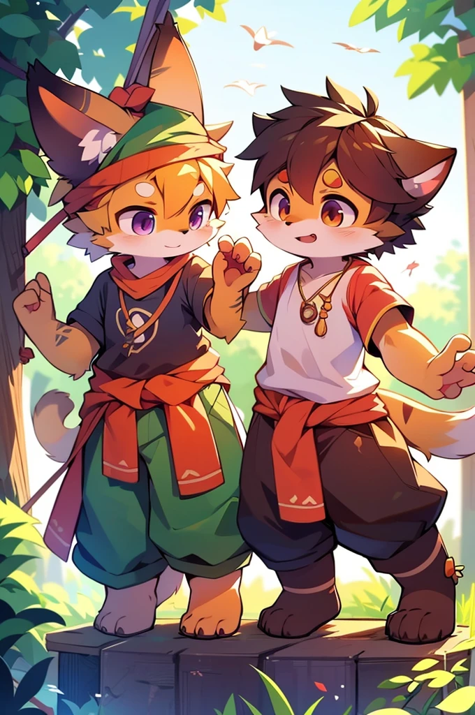 Anime-style image of a girl swinging with a cat on her head, Detailed fan art, Farson wearing stylish clothes, High quality fan art, commission high res, furaffinityのcommission, fullbody commission, Farson art, Anthropomorphic fox, Commissioned Art, Hula Infinity Commission, oc commission, Official Fan Art, commission, Farson!!!!