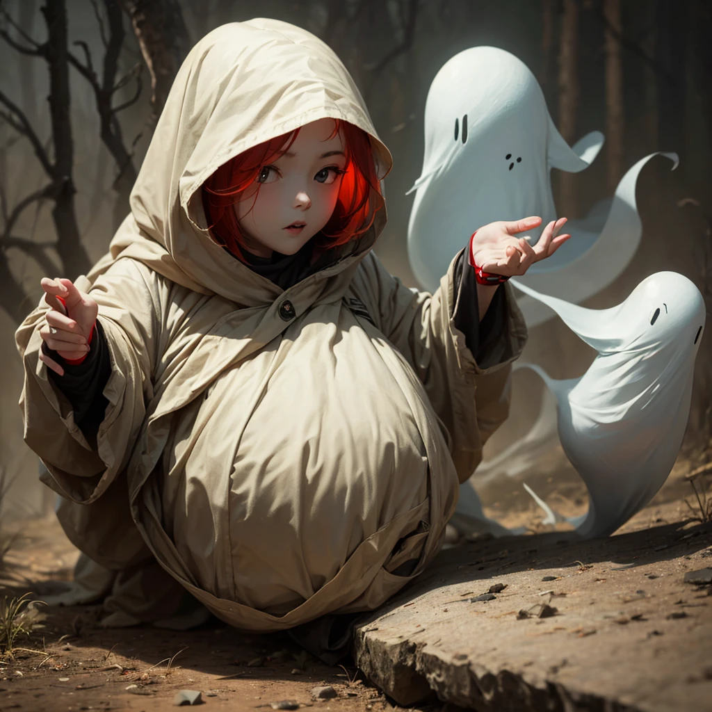 1 hunted ghost, high tech details, Red