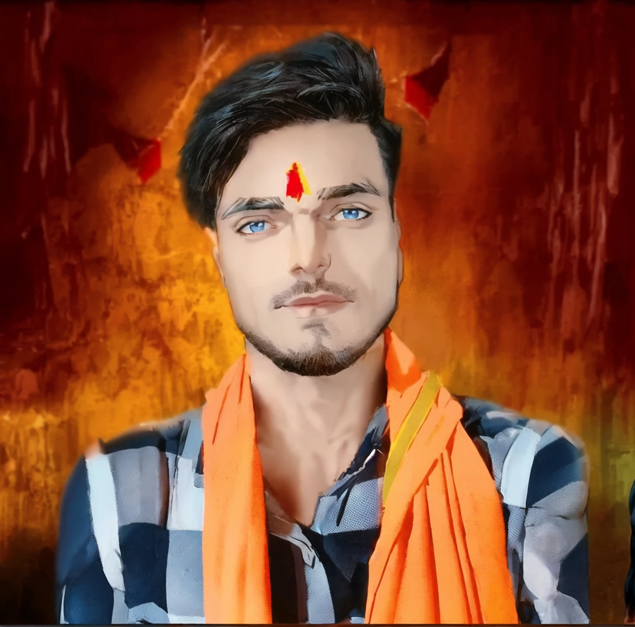 1boy, superman, abs, bara, black hair, blue bodysuit, blue eyes, bodysuit, cape, closed mouth, crossed arms, large pectorals, male focus, muscular, muscular male, pectoral lift, pectorals, red cape, short hair, outdoors, skyscrapers, solo, superhero, upper body , ((masterpiece))