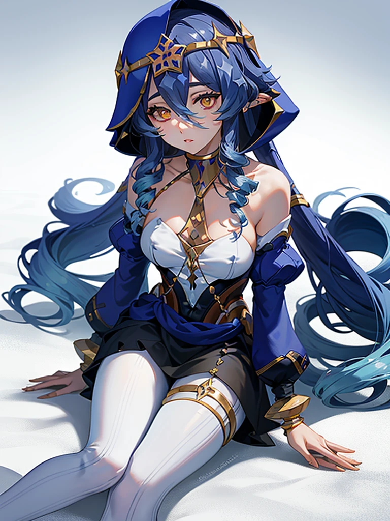 (master part), best quality, olhos expressivos, rosto perfeito, w sentado,w sitting on the floor, Feet and Legs on the ground, peito grande, boa mama,Laylarnd,Layladef, both arms between legs