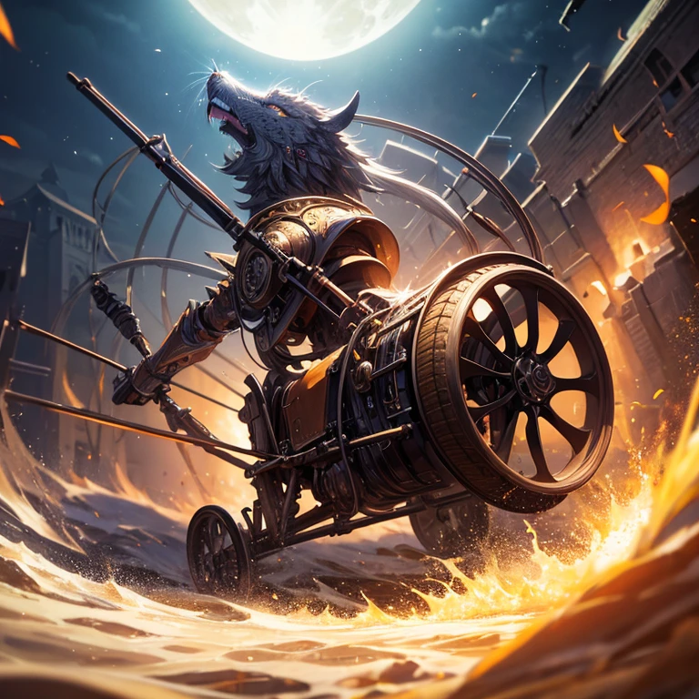 masterpiece, best quality, high quality, Very detailed 8k CG unit wallpaper, Depth of Field, high dynamic range, Realistic, Very detailed, Wheels within wheels, high detail, sun reflection moon