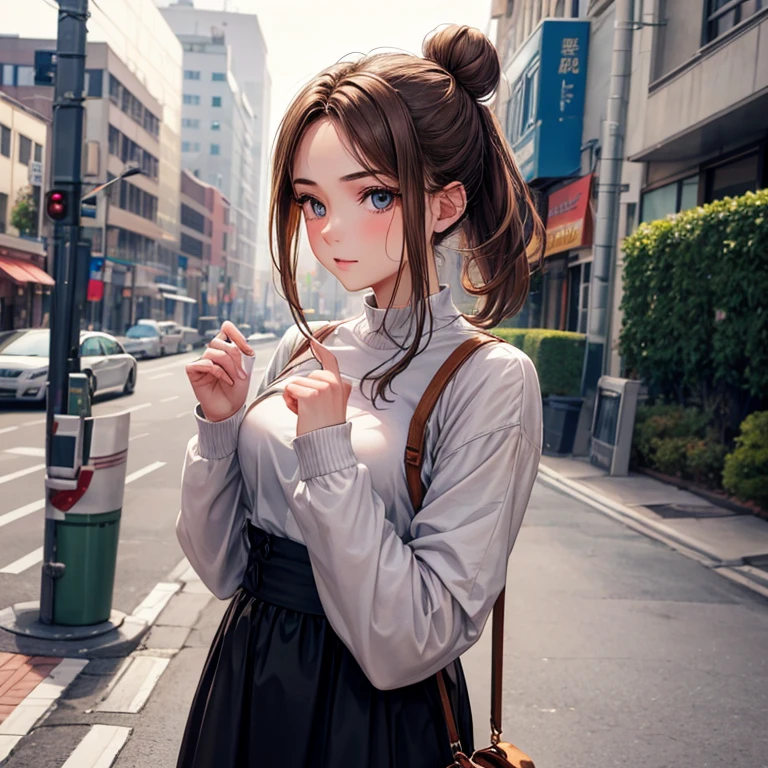 Emily 23 years old,Light brown hair, Usually tied into a bun or ponytail. his eyes are green,Expressive, Conveys his gentle and warm character. Her average height, About 1.65m, due to regular exercise,fit、Sharply defined. Emily likes to dress simply and comfortably, Wear practical clothes, Long sleeve shirts and neutral colors. She usually wears very little makeup, Prefer a natural look. best quality, Realistic photos, 32K.
