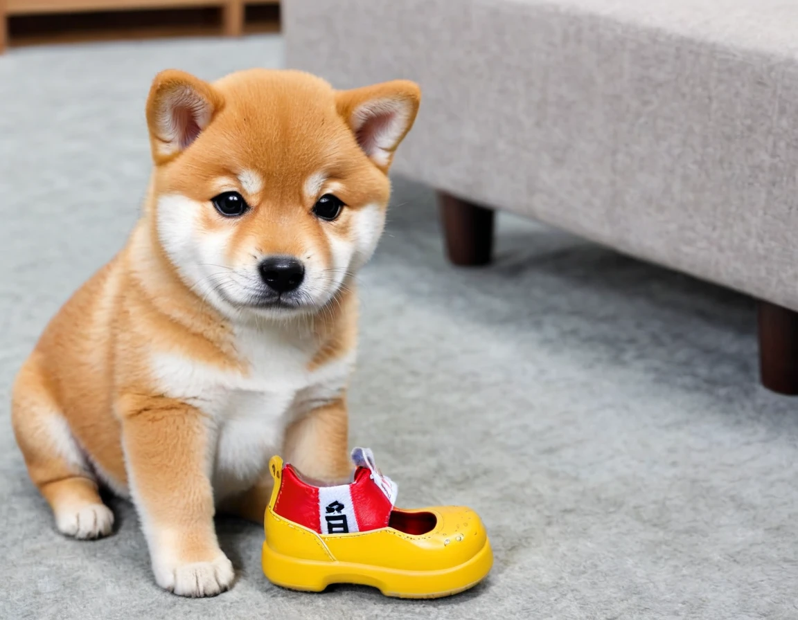 A Shiba Inu puppy finds new shoes and furniture and chews them up。It&#39;s a hassle to bite something important,、The way he chews with all his might with a serious look on his face,、I love the look of remorse on his face after he&#39;s been scolded.。