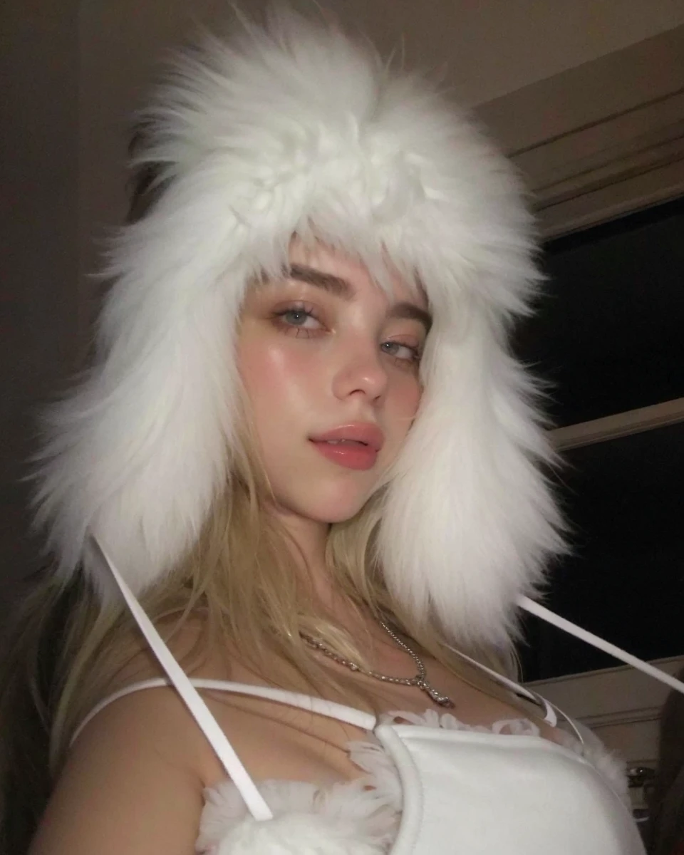 Billie eilish

High Resolution, Breasts, Solo, Long Hair, Looking at viewer, Smile, Open Mouth, 1girl, 