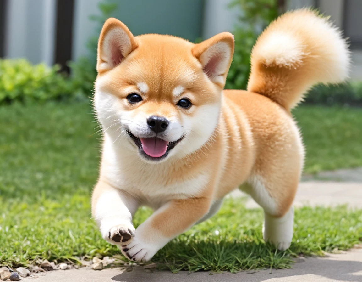 Shiba Inu puppy scattering paper scraps and garbage、Running away before being scolded。Those who play pranks and cause trouble、The innocent smile as you run away、「Try to catch it!」I can't help but like his provocative attitude.。