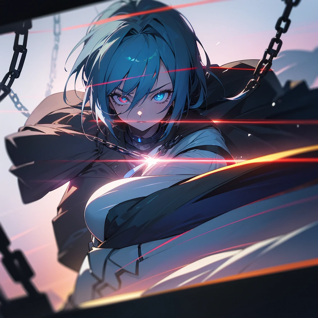 ((best qualityer)), ((super hdr more)), ((4K)), ((anime couple )), ((love)), chains and lights with blur, anime with glowing eyes 