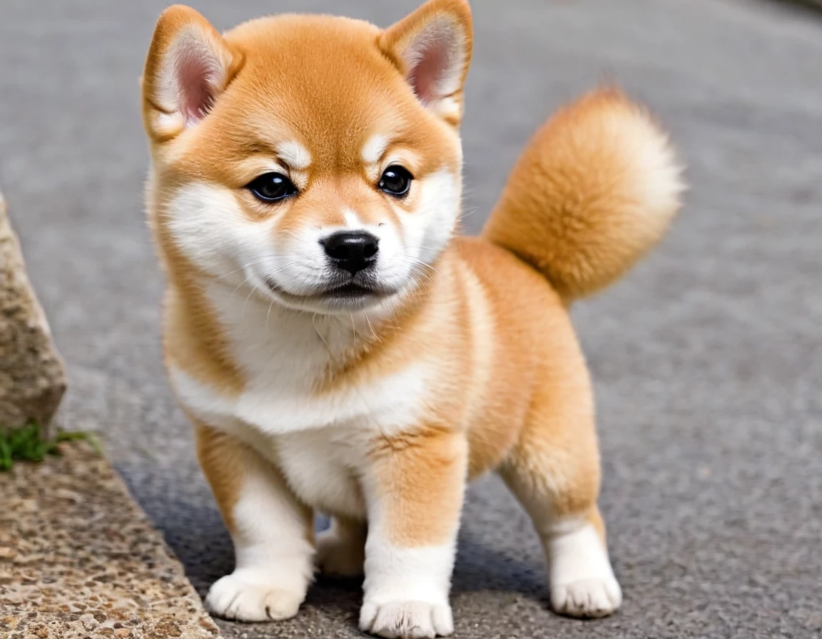 Shiba Inu puppy trying to get owner's attention、Continuing to bark meaninglessly。It's noisy but、I feel warmed by their enthusiasm and cuteness as they try so hard to make themselves known.。