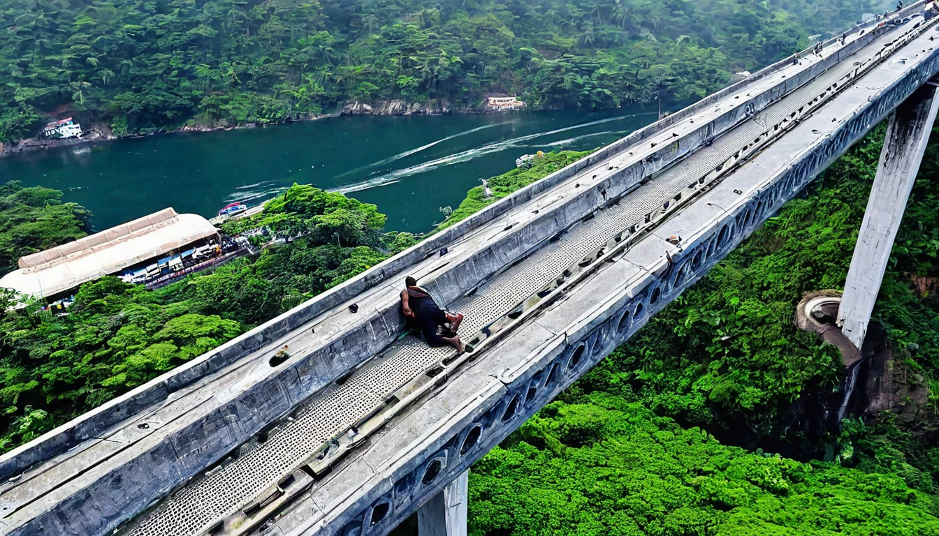 40 year old man on top of bridge committing suicide