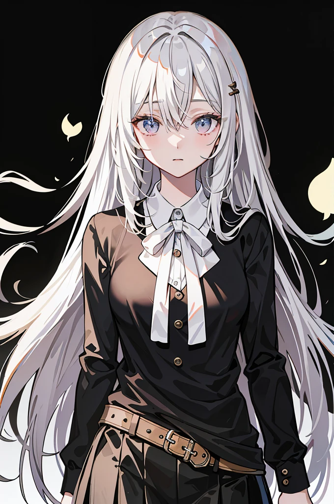 ((Highest quality)), ((masterpiece)), (detailed), Perfect Face,Very long hair,Hair on one eye,Half Up,Skinny body,,