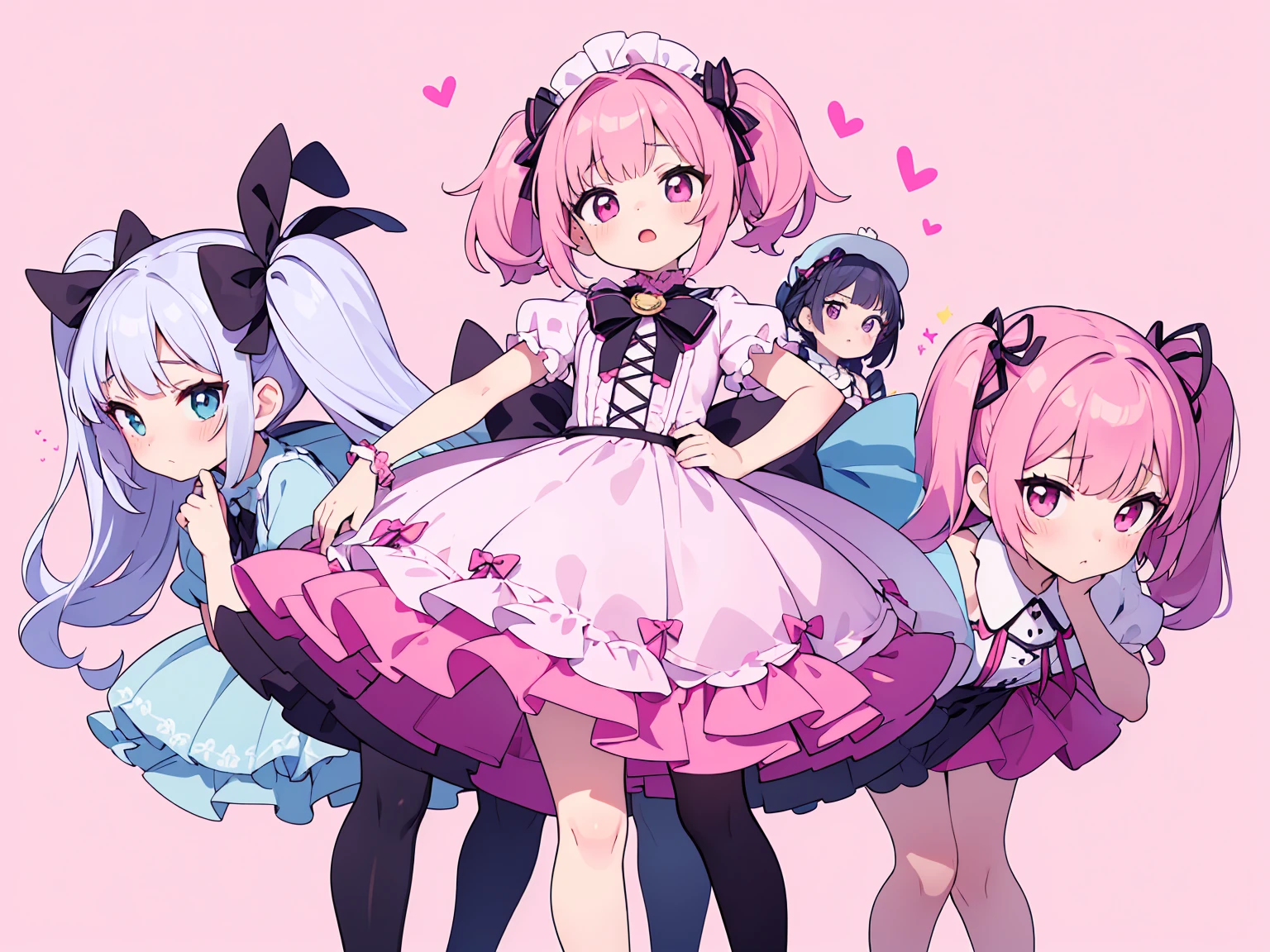 (masterpiece:1.2), best quality, highres, original, (extremely detailed:1.2), ultra-detailed, wallpaper, perfect lighting,(extremely detailed CG:1.2), 8k, 1boy, solo, crossdressing, tomgirl, kawaii, (twintails, pink hair:1.1), (Lolita Fashion, pink lolita dress, short-sleeves, bowknot on waistline, lace hemline, knee-length dress, delicate dress:1.2), (anatomically correct:1.3), standing, close-up, from behind, view of back, back-angle, (dreamlike background, pink background, girly background, sakura patterns:1.2)