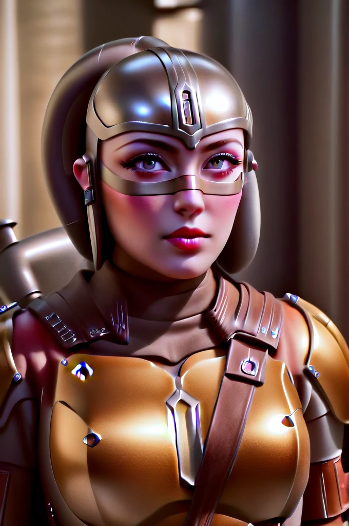 a female twi'lek mandalorian, beautiful detailed eyes, beautiful detailed lips, extremely detailed face, long eyelashes, mandalorian armor, sci-fi, cinematic lighting, dramatic, epic, intricate details, hyper-realistic, 8k, high-quality, photorealistic