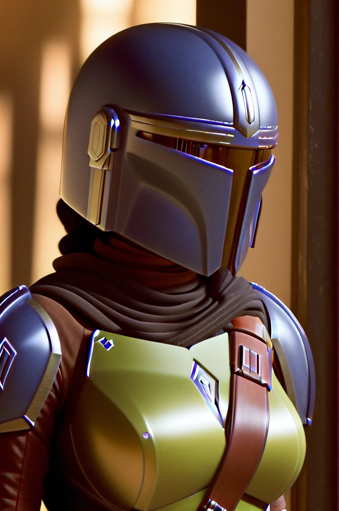 a female twi'lek mandalorian, beautiful detailed eyes, beautiful detailed lips, extremely detailed face, long eyelashes, mandalorian armor, sci-fi, cinematic lighting, dramatic, epic, intricate details, hyper-realistic, 8k, high-quality, photorealistic