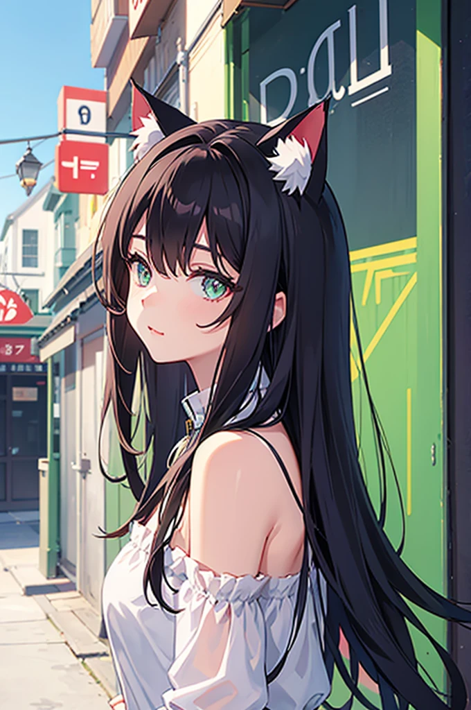 Cat ears,Cat's Tail,Young,Ocean,sun,Swimwear,Pixel art style,Chibi character style,Fun,