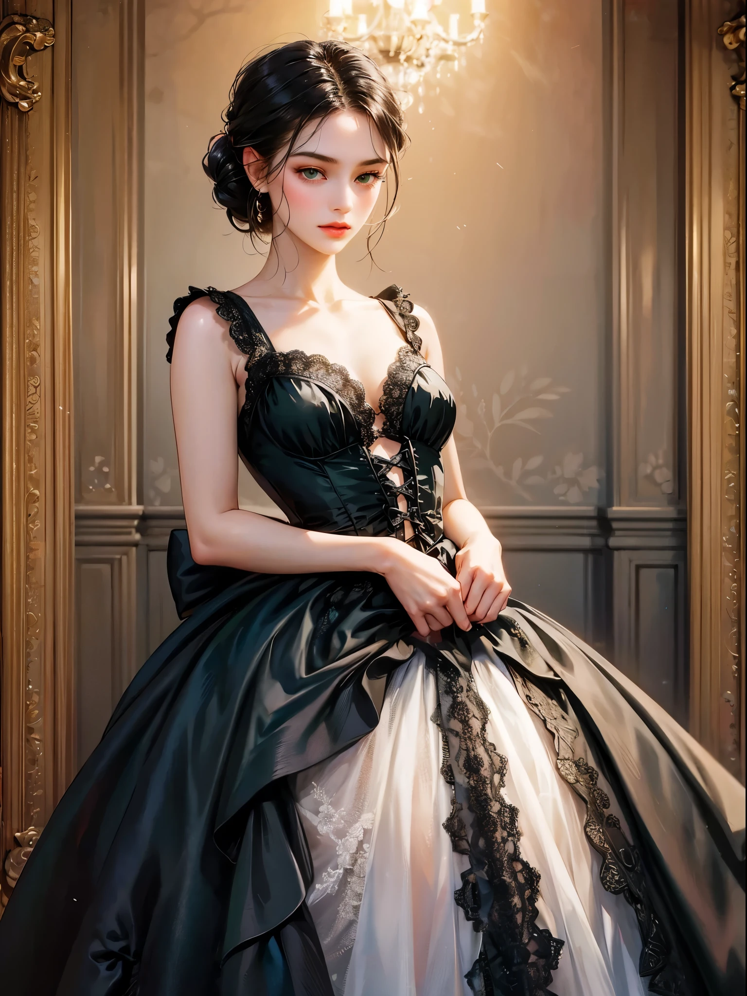 The dress is all black