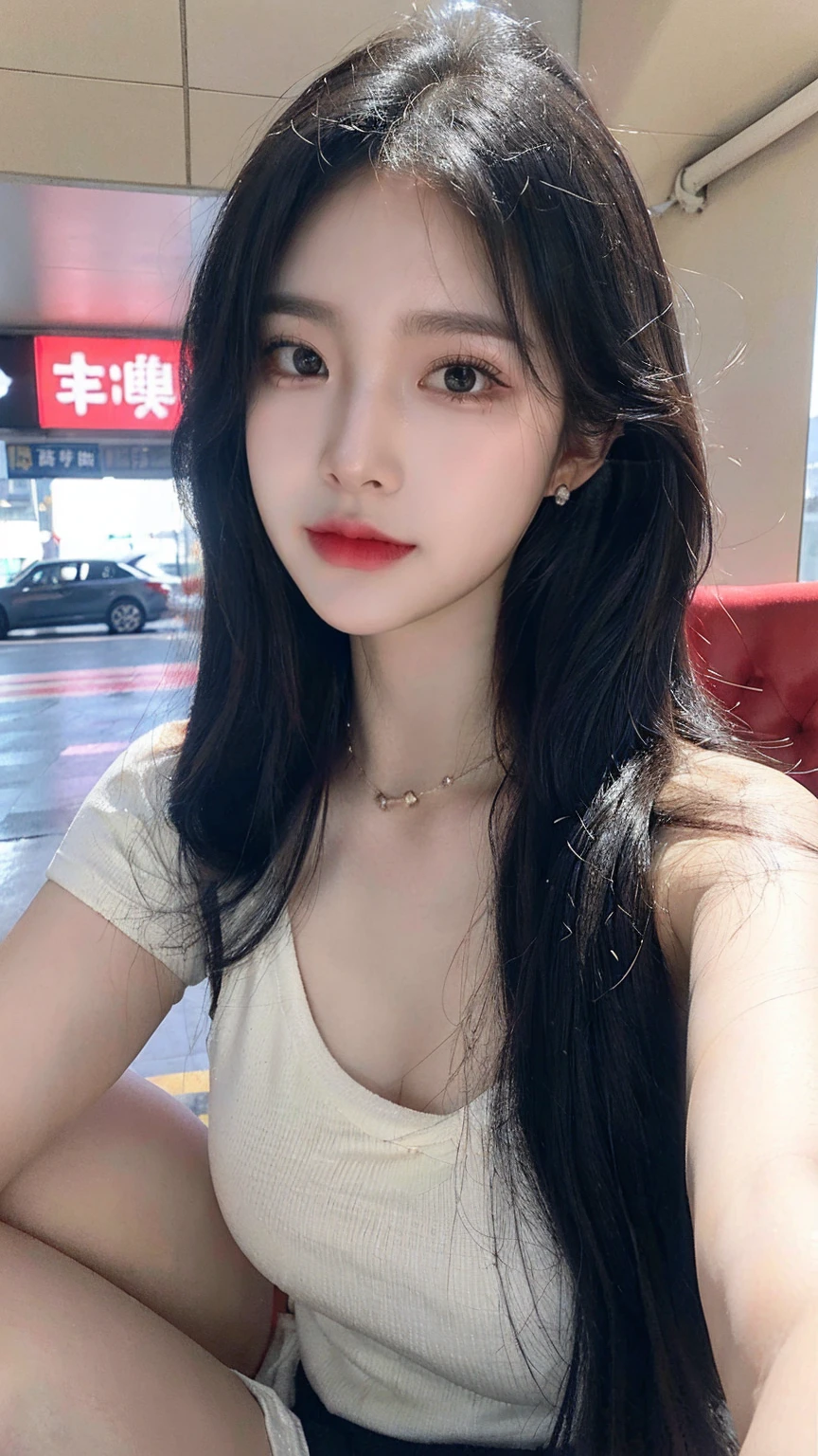 Black Hair,(Long hair),black eyes, (发Light的眼睛),(White:1.2),,,pleasure,charming的面部表情,Aheiyan,charming,blush,Shy,surprise,panic,Shy,shame,disgust,dislike,(Medium chest),Quilt玩坏,Quilt,Wink at someone,Ah hey,comfortable,call,open mouth,Slobber,Love,Fair and rosy skin,Ruddy complexion,Sweat,wet,color,one person,The students fell to the ground crying,Duck sitting,dissatisfied,,Caress,sexual pleasure,Endure pleasure,leave,charming的表情,(The students fell to the ground cryingDetailed description),(Duck sittingDetailed description正面),Detailed description,bust(masterpiece), (close up), (best quality), Very detailed, (close up) fine, beautiful, (close up), (A beautiful Girl), (collar, collar), (Delicate Pink Areola Nails:, (Delicate skin painting), (cheeky: 1.4), Top CG 品质 8k 壁纸, Practical, Master Level, masterpiece, portrait, center, Watch the video, Beautiful Chinese-Korean mixed-race idol, (Ultra-fine description of faces and facial details), (blush), Bitten lip makeup, sweet smile, Perfect facial features, Red Eyes, Blind band+Hair covers one eye, (Ruby nail). fat_ mons, Camel toe,"Top CG, best quality, masterpiece, Gentle beautiful girl, White skin, Perfect facial features, close up面部特征, Bright Eyes, Red lips, Exquisite smile, Beautiful and heroic, necklace, Lace hollow collar, earrings, Black Hair, shining, Transparent and visible skin, Red long coat, Clear plastic deep V-neck T-shirt lining, Exposing breasts, close-up Exposing breasts, Wear a mesh skirt, 4k picture quality, Urban Beauty, modern City, Lace cutout socks, realism, City, TRAIN STATION, Qixi Festival, permanent, stroll, motion capture, Shopping, Wide-angle lens, 左腿大腿蕾丝领带Long hair, 精致Perfect facial features, Perfect face shape, Light makeup, Liu Yemei, beautiful big eyes, Clear colored eyes, Sweet eyes and eye bags, Long eyelashes, Small upturned nose, 湿润shining双唇, ((Slim, Golden Ratio Curve)), 容Light焕发的皮肤, (((top: Printing T-Frame)), ((Bottoms: Denim shorts, ((Footwear: sports shoes)), ((at the airport, Detailed description, At the airport counter, Everlasting)), For the audience, Doppelganger shooting, Highest precision, Precise and perfect human structure, masterpiece, Best image quality, 更high quality, High Detail, Ultra-high resolution, 8K resolution, Ultra-fine details, Surreal photos, Pixel Perfect White Hair、Close-up of miss wearing white mask, Beautiful character painting, Gu Weiss, Gurwitz-style artwork, White-haired god, author:Yang Jie, 史诗般beautiful人物艺术, Stunning character art, author:Fan Qi, by Wuzhun Shifan, pixiv Art Street Guviz, Single ponytail, insult, High Ponytail, Tall and big, Long legs, (Sleeveless lace shirt), (shorts), (Striped )), ((Striped )), Walk, elegant, dignified, miss, beautiful曲线, sweet smile, Strong sense of detail and layering, color丰富绚丽, Has a unique texture, rich and colorful, color, vivid, Design Art, 16K, Very detailed, {{illustration}}, {Extremely refined}, {Exquisite surface treatment}, Very detailed, 精致shining眼睛, {{Light}}, 极致Light效果, Model: realism, CFG size: 12, Laura: Bright texture (1.35), high quality, masterpiece, Exquisite facial features, Delicate hair depiction, Detailed description of the eyes, masterpiece, best quality, Light线追踪, Extremely detailed CG unified 8k wallpaper, masterpiece, best quality, (1 girl), 完美miss身材, (((紧身WhiteT恤))), beautiful eyes, (Delicate face), Black short hair, Tie your hair up, Light blue hairpin, Black Silk Frame Glasses, in class, (White skin), (Optimal Lighting), (Super intricate details), 4K Unified, (Very detailed CG), Showing off her white legs, , Hot Pants, shorts,
