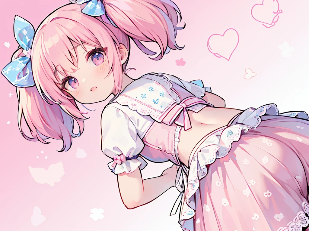 (masterpiece:1.2), best quality, highres, original, (extremely detailed:1.2), ultra-detailed, wallpaper, perfect lighting,(extremely detailed CG:1.2), 8k, 1boy, solo, crossdressing, tomgirl, kawaii, (twintails, pink hair:1.1), (Lolita Fashion, pink lolita dress, short-sleeves, bowknot on waistline, lace hemline, knee-length dress, delicate dress:1.2), (anatomically correct:1.3), standing, close-up, from behind, view of back, back-angle, (dreamlike background, pink background, girly background, sakura patterns:1.2)