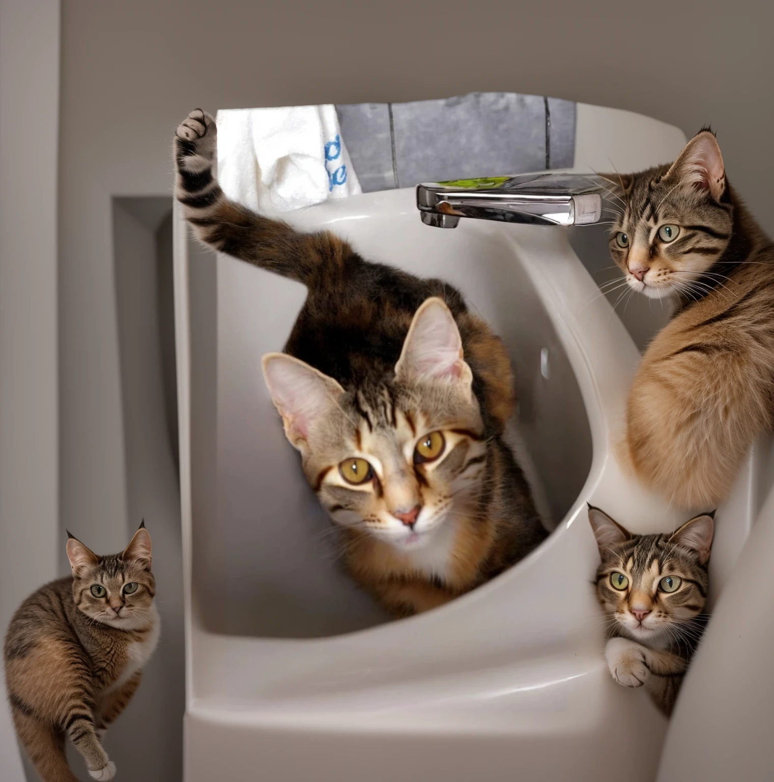 The little house cat Charlotte doing silly things