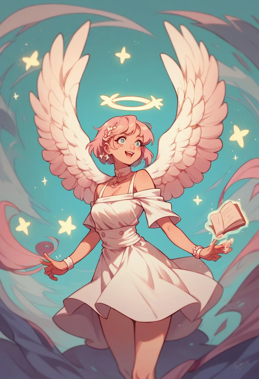Girl, angel, pastel, magic