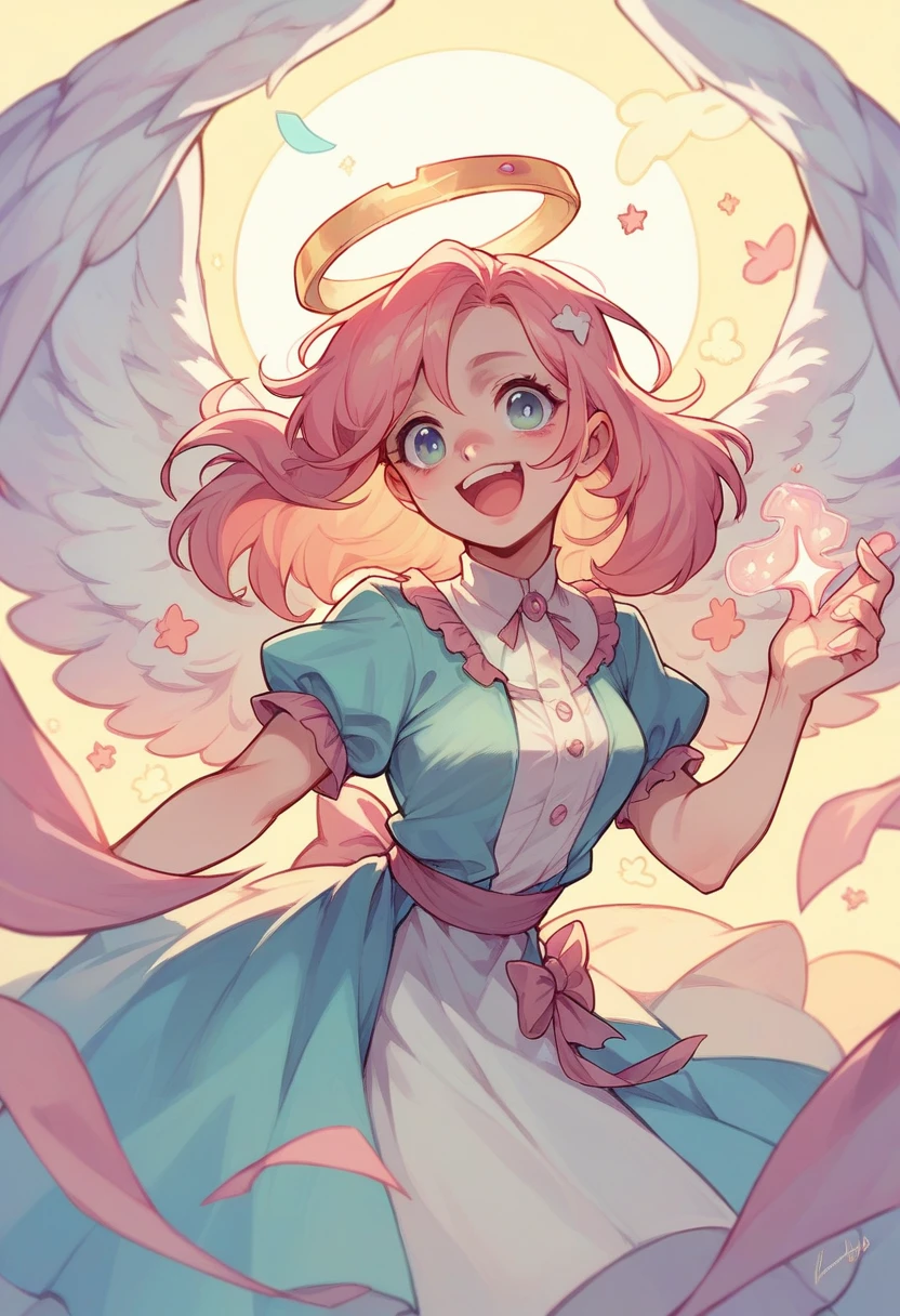 Girl, angel, pastel, magic
