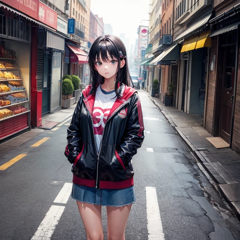 road, girl, Scene being talked about, troubled, Large target