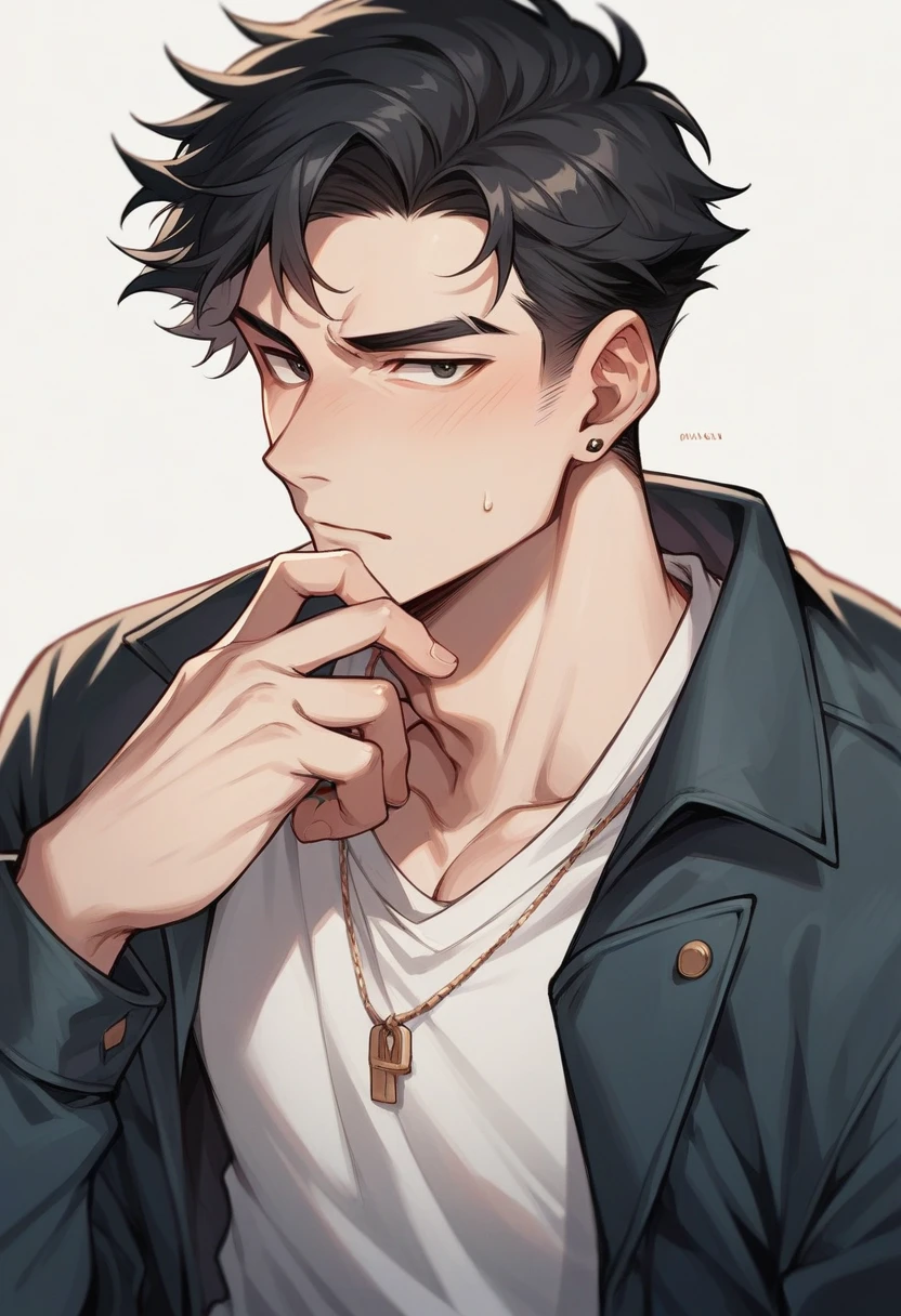 1 man with black hair