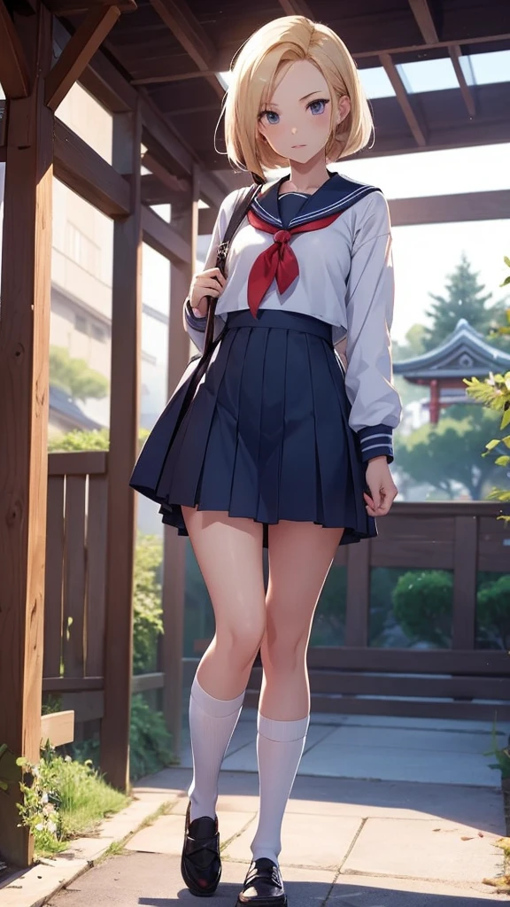 8K, athena asamiya, Full Body, Sailor , Japanese School Background