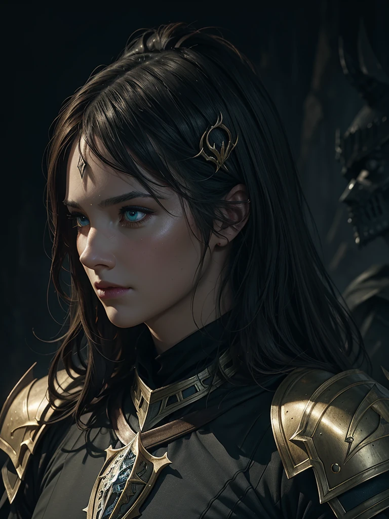 (by Greg Rutkowski: 1.2). ((knight of the soul, dark fantasy, face portrait)). (extremely detailed CG unity 8k wallpaper, masterpiece, best quality, ultra-detailed, depth of filed, HDR:1.2, high FXAA, detailed eyes). serious expression, beautiful detailed eyes, beautiful detailed lips, extremely detailed face and eyes, vibrant color, intricate detail, complementary colors, fantasy concept art, 8k resolution