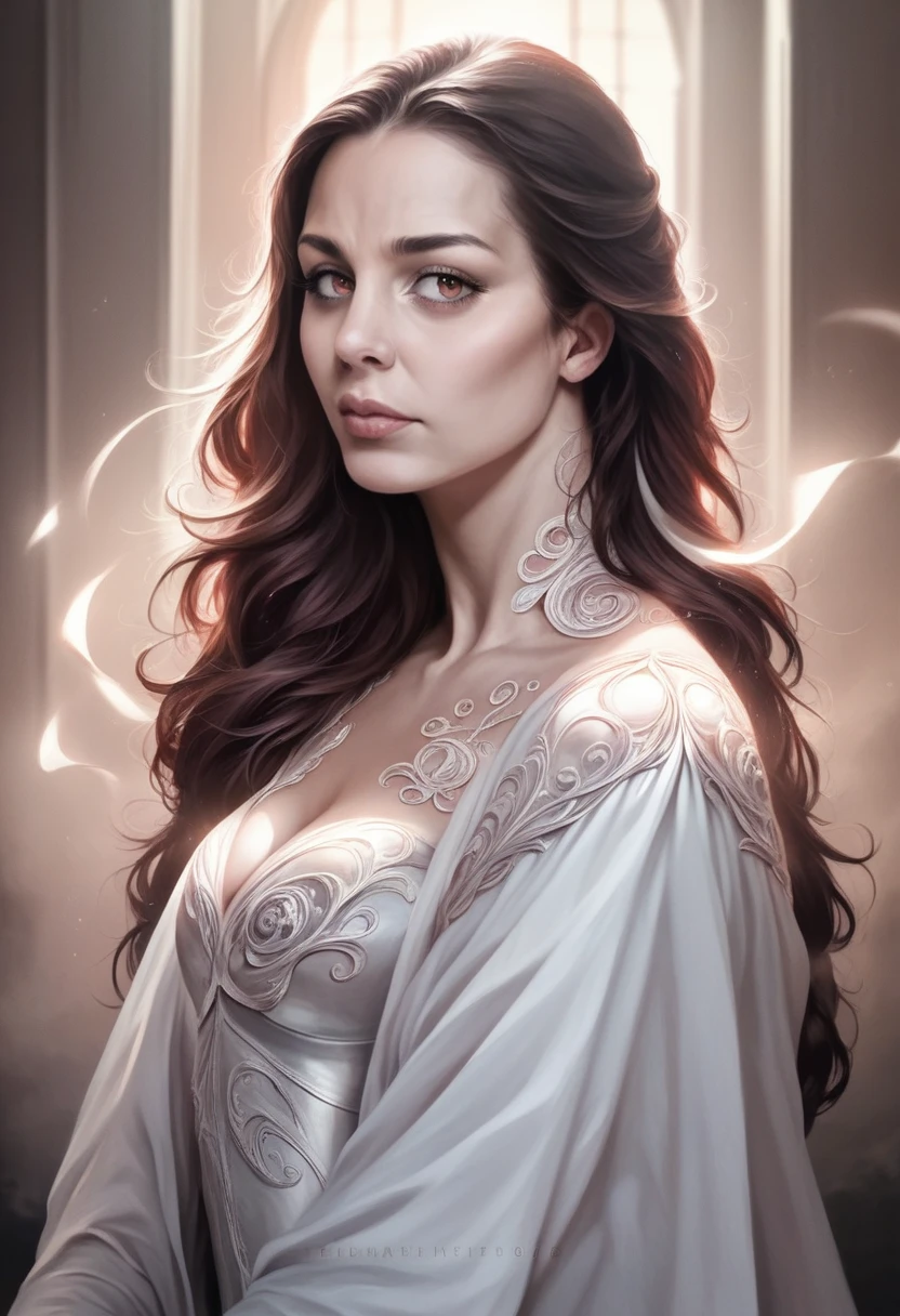 a woman with sharp, flirtatious eyes, beautiful detailed face and lips, flowing wind-swept hair, wearing a sleek, form-fitting outfit, (best quality,4k,8k,highres,masterpiece:1.2),ultra-detailed,(realistic,photorealistic,photo-realistic:1.37),extremely detailed eyes and face,longeyelashes,intricate details,elegant,seductive,cinematic lighting,dramatic high contrast,vivid colors,dramatic lighting