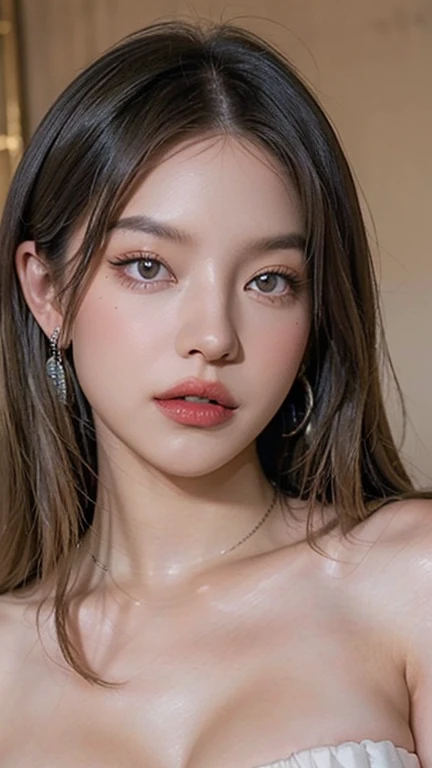 Beautiful (1 girl:1.3), Alone, (very detailed) full body masterpiece, Ultra realistic, 16K, nightmare atmosphere, gothic, r3b3cc4 young, Sensual (Erotic), 1 girl (cute young) alone, delicate (seductive) female face, silky realistic hair, hair fringe, looking at viewer, goth makeup, pale-blonde and pale-golden hair (gradient colors) , simple unfocused background, bedroom background, jewelry, earrings, necklace, young beauty, portrait, hoop earrings, realistic, soft lighting, muscular female body, realistic hot body , photorealistic, detailed clear eyes, extremely erotic, delicate feminine, muscular female body, large natural breasts, belly hot, narrow waist, proportionally big hips, thick legs, beautiful, nude (porn), different sensual positions, raw, analog, sharp focus, 8K, high definition, high quality, Fujifilm XT3, Film grain, award winning, highly detailed skin artwork, realistic skin details, visible pores, clear focus, volumetric fog, 8k hd, dslr, high quality, Film grain, light skin, photographic realism , lomography