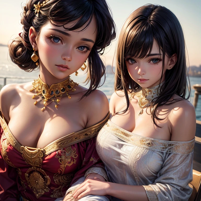 1 girl, Off-shoulder, A faint smile, shiny skin, best quality, masterpiece, (Realistic:1.4)