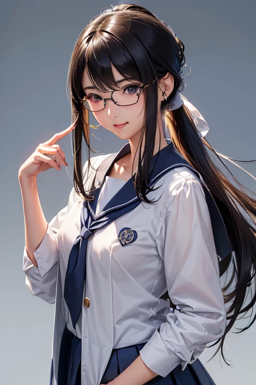 #基本
女of子がphotographofポーズをとっている, ((一人of女of子)), (((Baby Face:1.2)) + ((cute:1.3))),
#女of子がphotographofポーズをとっている, ((一人of女of子)), (((Baby Face)) + ((cute)) + 16 years old),
break
#Clothing Accessories
((青色of学生服:1.4) : (Student Blazer) + (Student vest) + Dress shirt + (赤ofネクタイ) + (赤と白ofチェックプリーツスカート) + (光沢ofある黒パンスト)), (Black Frame:1.1)of(Round Glasses:1.1), Black Loafers)
break
#Features
((Black Hair:1.3)), (Bangs that expose the forehead:1.2, Beautiful forehead:1.2), (ponytail : Long Hair + Thin Hair + 赤of紐リボン),
(Droopy eyes, blue eyes), (Very small breasts),
break
#background environment
(noon, (学校of図書室, 本棚of側)),
#Facial Expression Pose
((smile), (Searching for a book on the shelf, Standing on tiptoes)),
#composition
((To the camera, 下からofフォーカス, Cowboy Shot)),
break
#体of部位of要素
(Slim figure),
(Detailed Hair, Beautiful Hair, Shiny Hair),
(double eyelid, Long eyelashes),
(細かい目of表現, Beautiful and delicate eyes, Sparkling eyes, 目of反射, Glitter Eyeliner),
(人間of耳),
(Beautiful Nose, Thin Nose),
(光沢ofある唇, Beautiful Lips, Thick lips, 光沢ofある唇, Natural Cheeks),
(Detailed face, 左右対称of顔立ち),
(Detailed skin, キメofある肌, Beautiful Skin, Glowing Skin),
break
#Quality Image Quality Common
(((Highest quality)), ((masterpiece)), ((Very detailed))), ((High resolution)), ((16K,1080P)),
(Anatomically correct), (Realistic), (3DCG),
#Quality image illustration
((comics, anime)), CG illustration,
#Quality image quality realistic
#(photo-Realistic:1.37), (Photorealistic), ((RAWphotograph)), (photograph),